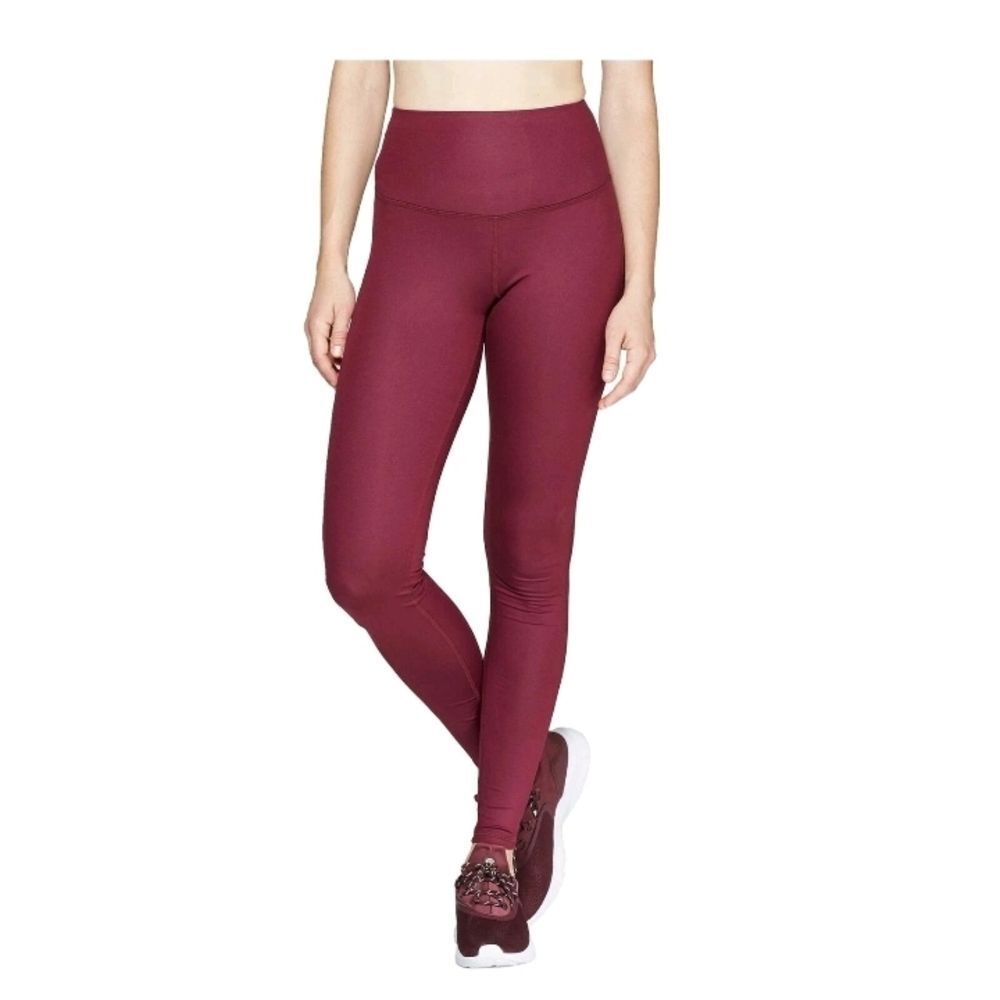 C9 Champion Small brand leggings maroon burgundy Womens Athletic Gym Logo